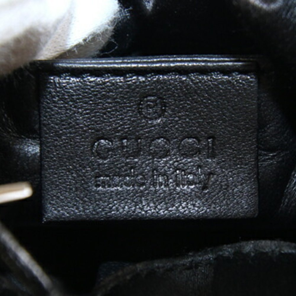 Gucci Handbag 005 0854 Black Satin Pouch Old Women's GUCCI - Picture 5 of 10